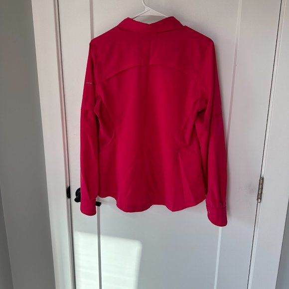 Columbia Fuchsia Omni Share Broad Spectrum Button Down Pink Large - Picture 3 of 5